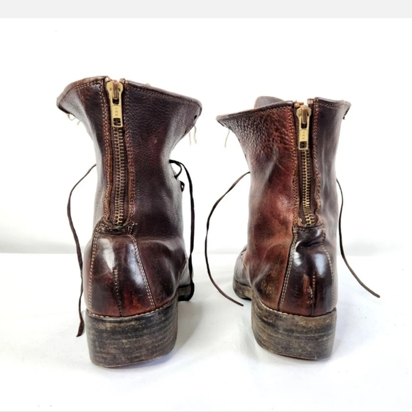 GUIDI Brown Leather Boots Lace up Zip Up Quality Craftsmanship Italy Men's 41 - Picture 8 of 9
